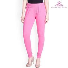 Sheetal Taffy Pink Solid Churidar Leggings For Women