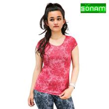 Sonam Gears Round Neck T-Shirt For Women (304)- Red