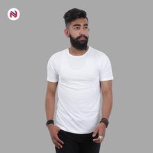 Nyptra White Solid Muscle Fit Plain Cotton T-Shirt For Men