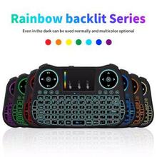 Mini 2.4GHz Wireless Keyboard With Touchpad Mouse Rainbow Backlight-MT08