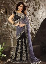 DESIGNER SAREES 16025- Georgette - Black /  Black