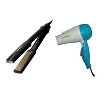 Combo of Kemei Hair Straightener + Nova Foldable Hair Dryer