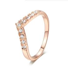 18K Rose Gold Plated Micro Inlaid CZ Ring