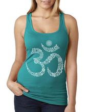 Teal Green 'Om' Printed Tank Top For Women