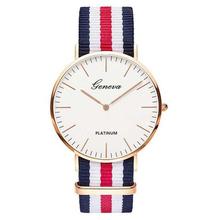 Top Luxury Brand Stripe Nylon Band Watch Men Quartz Wristwatch