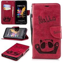 NEXCURIO [Embossed Panda] Huawei Honor 7X Wallet Case with Card Holder