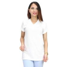 White Plain V Neck Tshirt