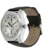 Silver Dial Leather Strap Watch