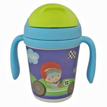 Yookidoo  Blue Printed Bamboo Fibre Straw Cup For Kids