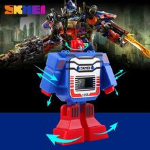 SKMEI 1095 Robot Transformation Toys Kids LED Digital Children Cartoon Sports Boys Wristwatch