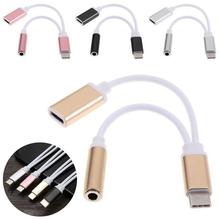 USB Type-C To 3.5mm Jack Headphone Audio Splitter Converter Charge Adapter Cable