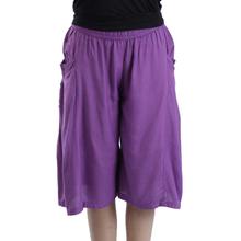 Purple Rayon Pant With flare and Pleated Side Pocket For Women-WTR5205