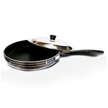 DeviDayal 240mm Fry Pan With Lid – Black