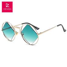 DENISA Retro Round Sunglasses Women Men Fashion Steampunk