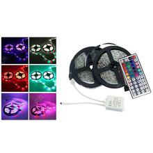 2PCS Waterproof LED Light Strip 5M 72W RGB Color Changing Lighting Rope W/1 PC 44 Key IR Controller US Plug