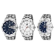 Espoir Day and Date Combo of 3 Analogue Multi-Colour Dial