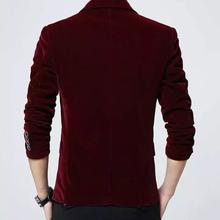 Men's Velvet Wine Red Fashion Suit Blazer