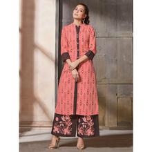 Stylee Lifestyle Pink Cotton Printed Kurti - 5010