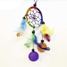 Rainbow Colored Shell Dream Catcher For Décor