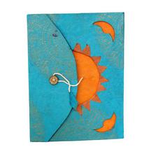 Blue/Orange Printed Lokta Paper Notebook