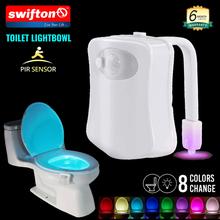 Toilet Night Light Bowl, Toilet Seat Light Bowl,   PIR Sensor Motion Activated, 8 Colors Changing LED Toilet Seat Night Light,