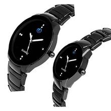 SALE- TESLO Analogue MEN AND WOMEN Black Dial COUPLE WATCH