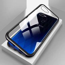 Magnetic Adsorption Aluminum Bumper Case For Oppo F9 -Black