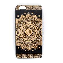 Wooden Black Mandala Printed Mobile Case For Iphone 6+/6s+