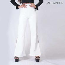 METAPHOR White Side Slit Plus Sized Formal Pants For Women - MTT02A