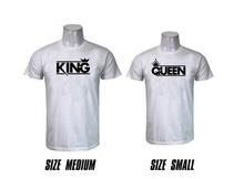 Wosa - Round Neck King and Queen Red Print Couple Matching T-shirt