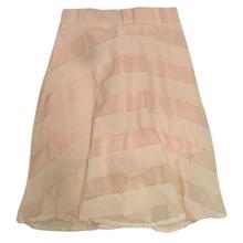 Peach Striped Net Skirt For Women