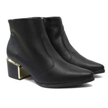 Vizzano Black Block Heel Ankle Boots For Women - 3052.108