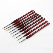 9 types Brushes for Drawing Gouache Oil Painting None Line Fine Professional Brush Sable Hair Paint Brush Miniature Supplies