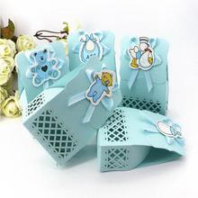 12pcs/lot Baby Shower candy box Event Party Supplies Decor Cute boy