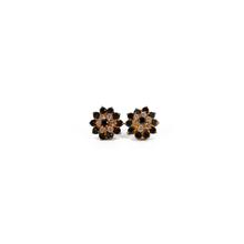 Flower Black/White Stone Stud Earrings