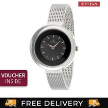 2482SM02 Silver Strap Analog Black Dial Watch For Women