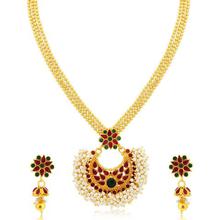 Sukkhi Glimmery Gold Plated Necklace Set for Women