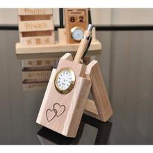 TiedRibbons® Valentines Day Gifts for Men Wooden Penstand(Clock