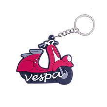 Vespa Scooter Double Sided Rubber Keychain for Car Bike Men Women Keyring (Red)