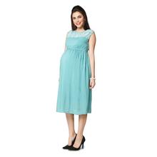 Nine Maternity Wear Fit and Flare Light Blue Dress-(DRSFY16-5328)