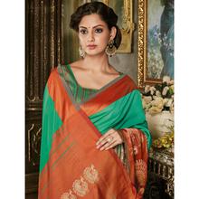 Stylee Lifestyle Green Art Silk Jacquard Saree  (1906)