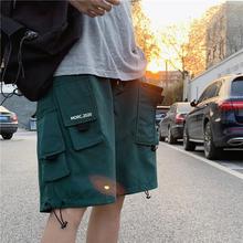 2020 summer new shorts men's ins overalls trend function