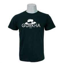 Wosa - Dark Green Round Neck Gurkha Print Half Sleeve Tshirt for Men