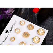 Shining Diva Fashion Combo of 6 Stylish Pearl Stud