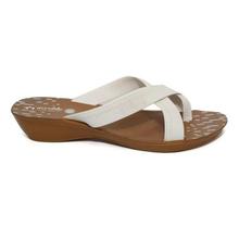 aeroblu White Toe-Loop Sandals For Women - PSI4