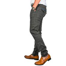 Virjeans Stretchable Cotton Check Chinos Pant for Men (VJC 713) Grey