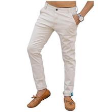 Slim Fit Men's Cotton Pant-White