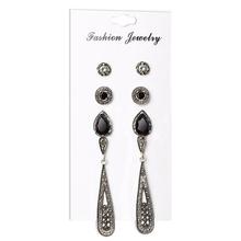 9 Design Vintage Water Drop Crystal Earrings Set For Woman