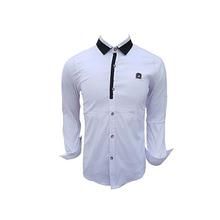 White Toned Korean Solid Casual Shirt For Men