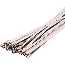 20 pcs Strong Self-locking Metal Stainless Steel Cable Tie Zip Ties 300mm Bundling Wire Hose Clips, Pipe Clamp